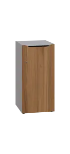 DOMINOU 21 úložná skříň 1-boxová, 917x450x400 mm, korpus šedý, dvířka ořech světlý